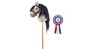 Hobby Horse in grau mit Turnierschleife als Set