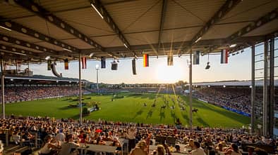 Das Reitstadion der der Aachener Soers zur Eröffnungsfeier der WM in Aachen 2026. 