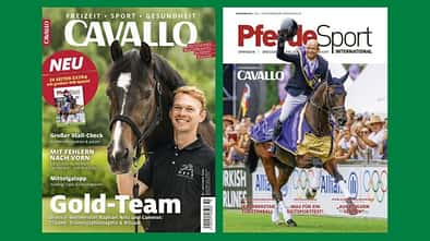 Die Cover von CAVALLO und PferdeSport International stehen nebeneinander. 