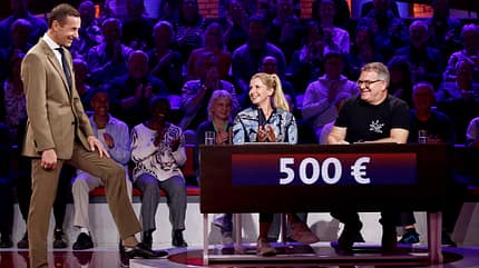 Kai Pflaume, Elton, TV, Dressurreiterin, Isabell Werth, Jessica von Bredow-Werndl Moderator Kai Pflaume und Elton mit Dressurreiterin Jessica von Bredow-Werndl.
