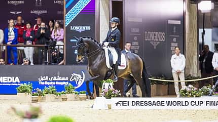 Dressurreiter Raphael Netz beim FEI Worldcup Finale 2024 in Riad. 