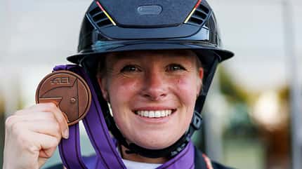HEMMER Katharina (GER), Dressur, Dressage, Reitstadion Soers, Aachen, Reiten, Reitsport, Equestrian, Reit-WM, FEI World Dressage Championship, Grand Prix Special, Impression, Impressionen, Szene AACHEN - FEI World Championships 2026: Katharina Hemmer mit Bronzemedaille