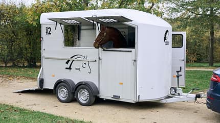 Cheval Liberté Maxi 2 Diagonalverladen Frontausstieg große Fenster Pferdehänger Verladen Der neue Cheval Liberté Maxi 2 zwei bietet viel Platz und eine diagonale Verladeposition.