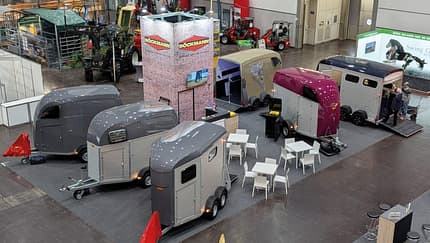 Böckmann, Messe, Pferdeanhänger, Partner Pferd Leipzig Vogelperspektive des Böckmann-Stands auf der Messe