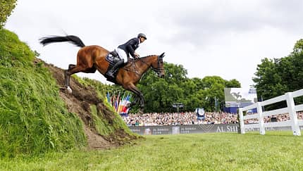 Andre Thieme, Spring-Derby Hamburg, Wall, Springreiten, Springen, Paule Andre Thieme und sein Pferd Paule beim Deutschen Spring-Derby 2025 in Hamburg
