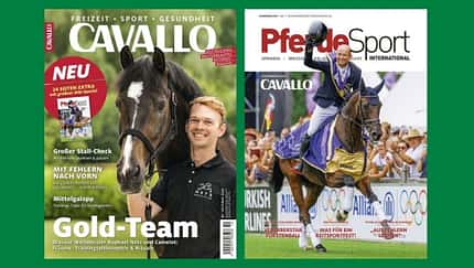 Die Cover von CAVALLO und PferdeSport International stehen nebeneinander. 