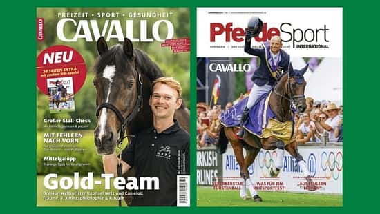 Die Cover von CAVALLO und PferdeSport International stehen nebeneinander. 